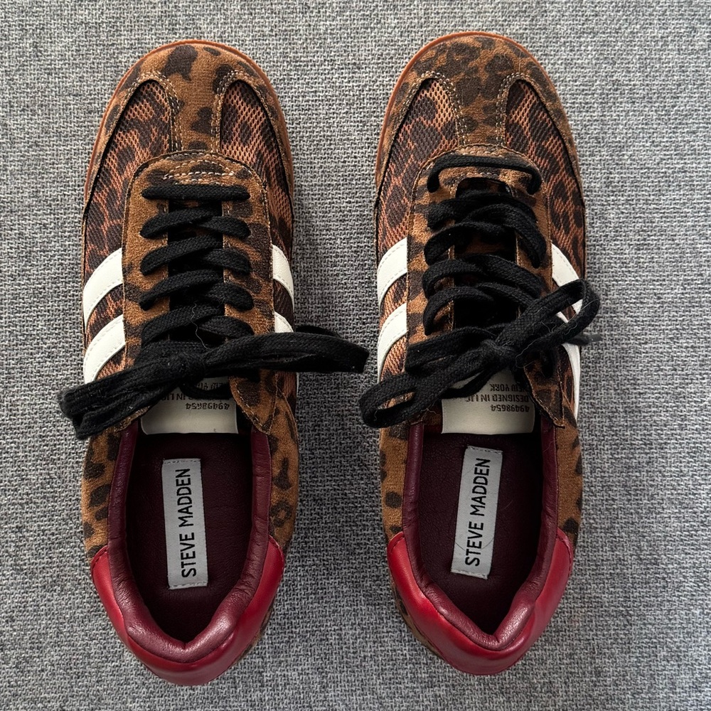BRAND NEW!! Steve Madden Leopard Retro Sneakers – Women’s Size 9